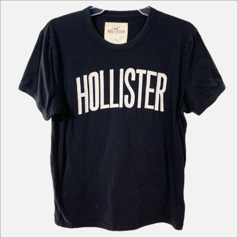 Hollister Cotton Blend Short Sleeve Crewneck Appliqué Logo Graphic Tee Shirt⬛️⬜️